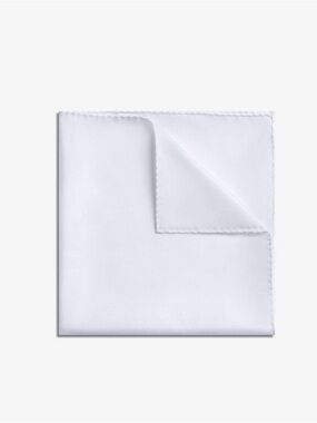 XSuit Classic White Silk  Pocket Square